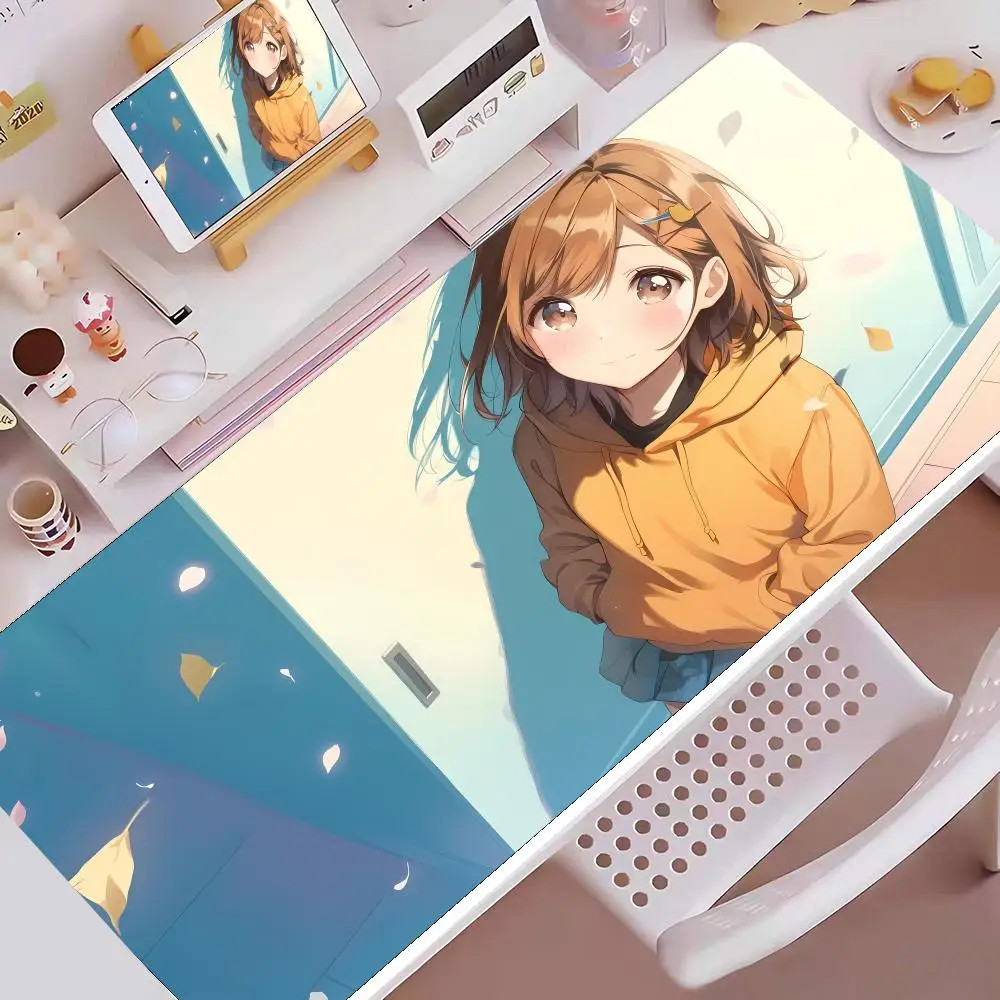 

Move With The Wind Anime Girl Mouse Pad E-sports gaming mouse pad oversized personalized desk pad keyboard mouse pad