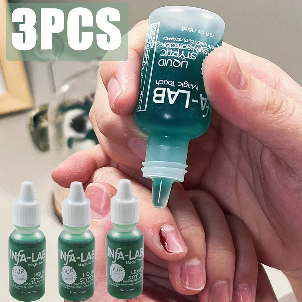 3Pcs Nail Hemostatic Agent Quickly to Stop Bleeding Sterilize Water Manicure Tool