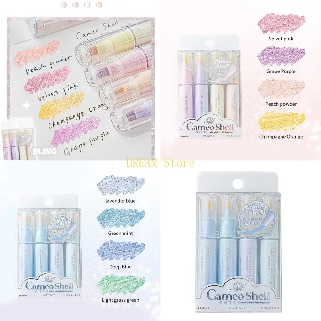 

4 Pcs Highlighter Markers Highlighter Set Graffiti Markers Clear Color Highlighter Pens for Scrapbooking best sale