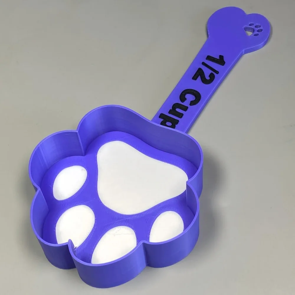 

3D Printed Pet Feeding Spoon Food Grade Non-Slip Paw Shaped Pet Food Scoop Plastic Portable Cat Feeding Scoop for Cats and Dogs