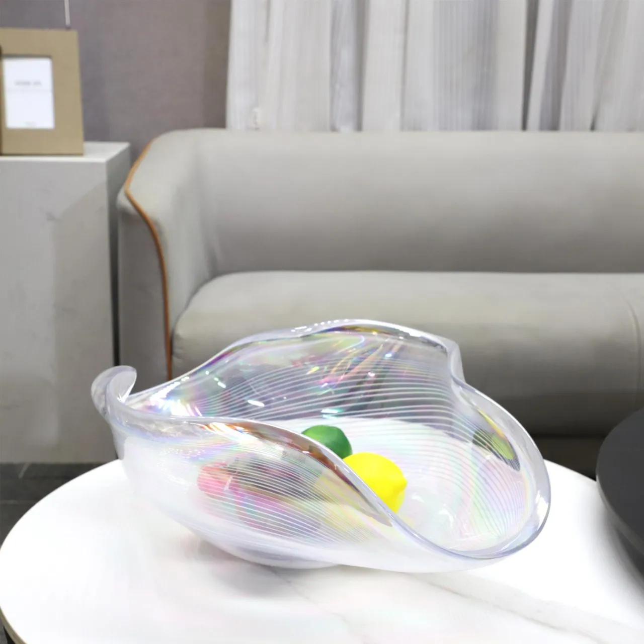 Modern minimalist stripes colorful glass fruit tray tray living room restaurant hotel sales office soft home decoration