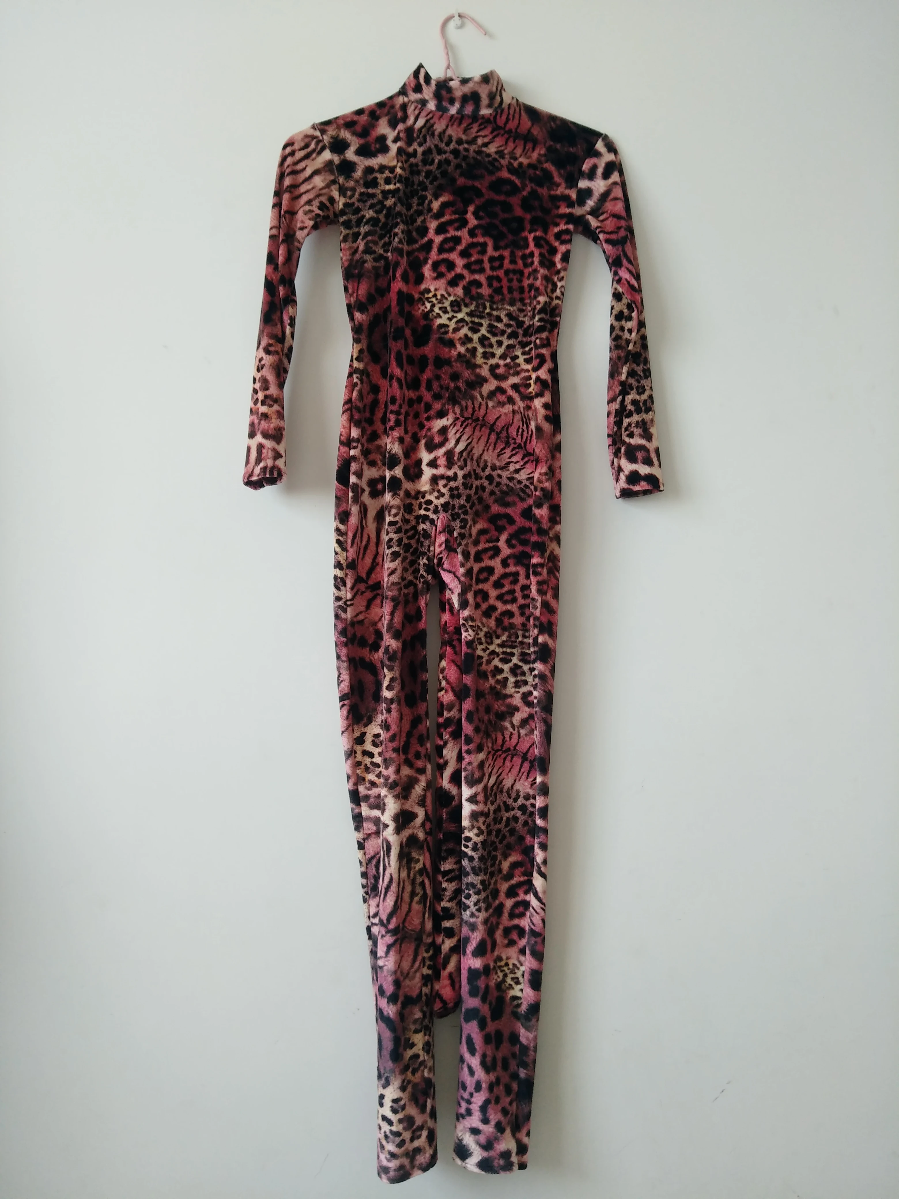 Catsuit de Tigre Rouge en Velours pour Halloween, Combinaison Zentai Trempée de Queue, Performance sur Scène