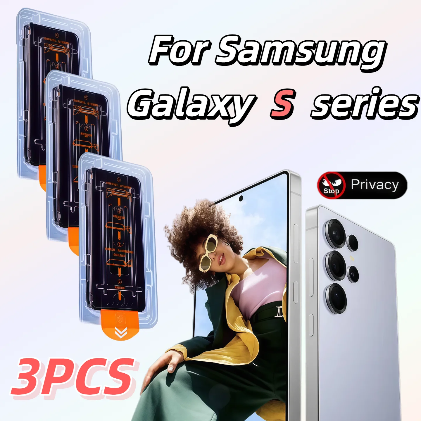

3PCS Galaxy S25 S24 Ultra S23 S22 S21 Plus Tempered Glass Film Anti Spy Privacy Screen Protector
