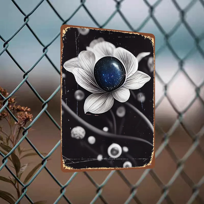 Cosmic Starry Flower Metal Wall Art Modern Home Decor Living Room Art Hanging Decoration