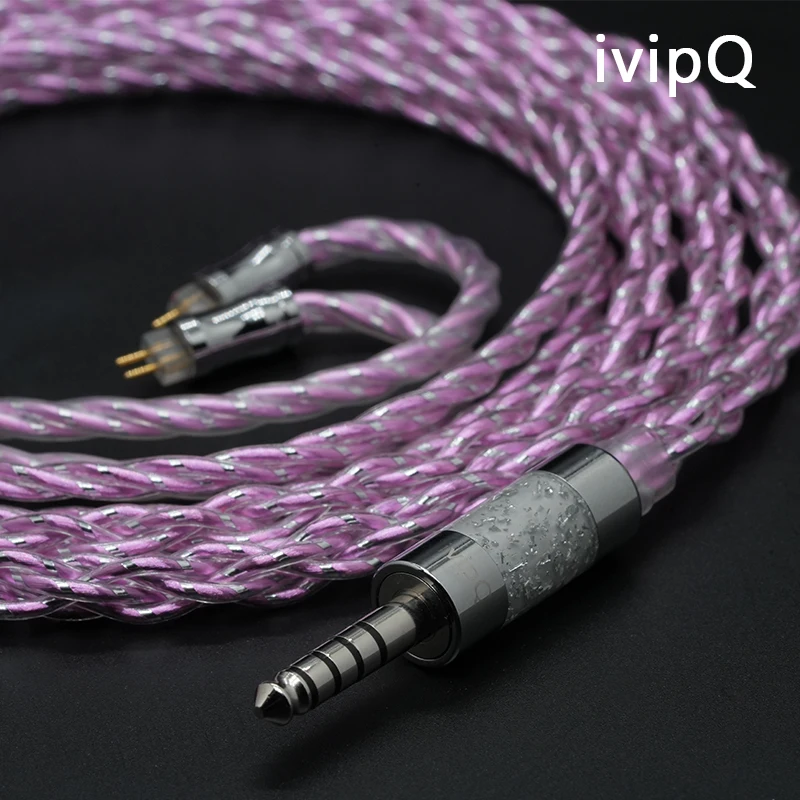 IvipQ Heartbeat Frequency Kabel Hochreines Einkristall-Silber+Kupferlegierung+Silberfolie 4,4mm 2Pin MMCX IE900 Audio IEM Kabel – Detail 8