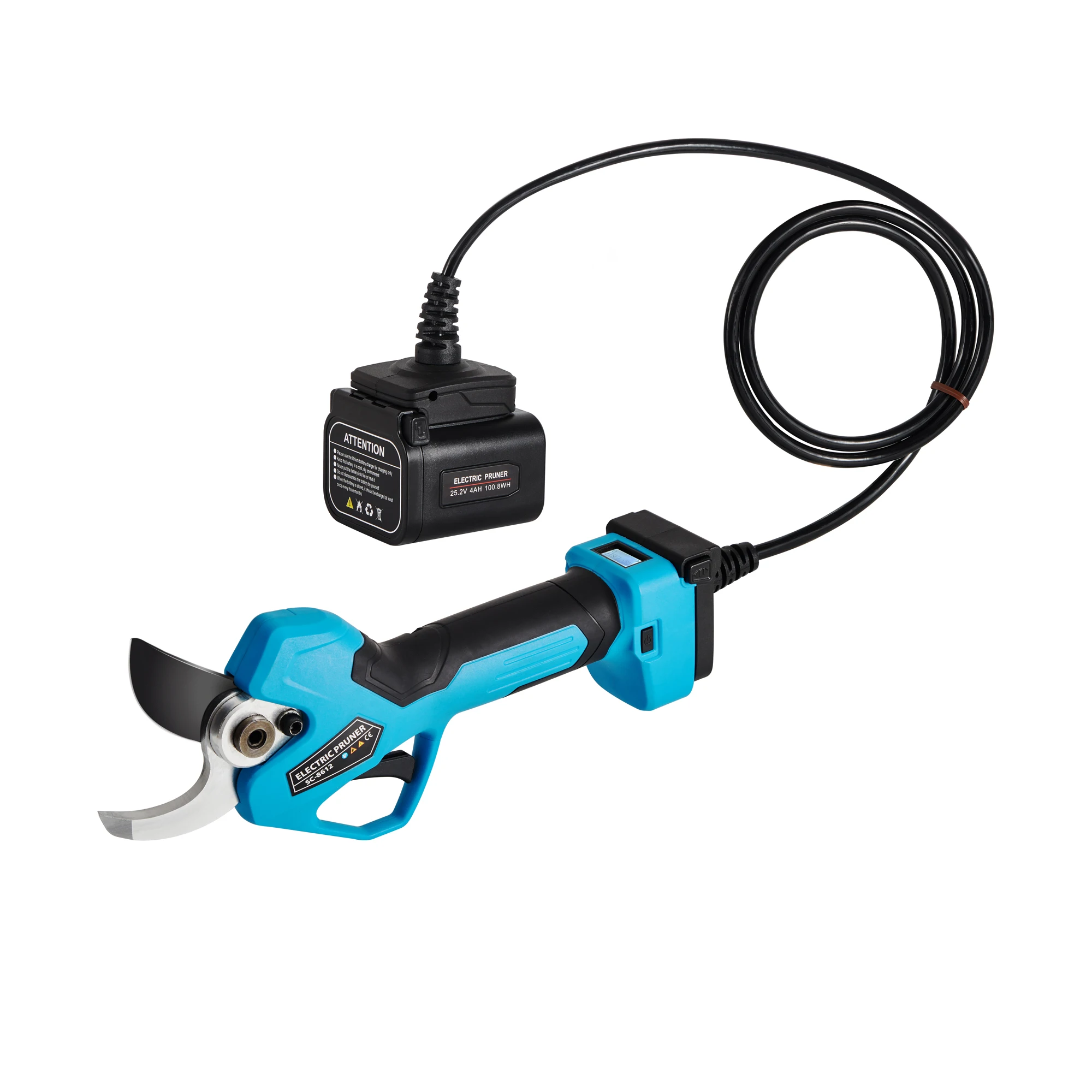 STTL-8612 45 mm Electric Pruning Shear Progressive Electric Pruners Large Diameter Electric Scissors Battery Garden Scissors