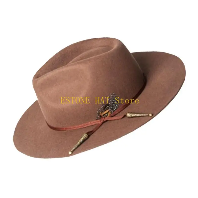49MF Dramatic Performances Hat Fancy Dress Hat Artistic Youth Hats Vintages Western for Commuting and Travel