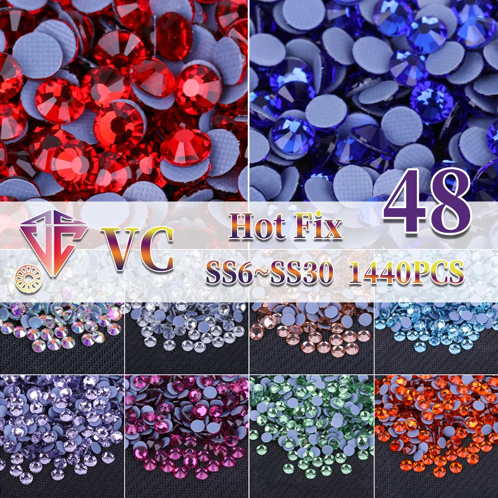 

High Quality New Bulk Hotfix Rhinestones SS6-SS30 стразы Flatback Stones Glitter Crystal and Strass For DIY Nail Accessories