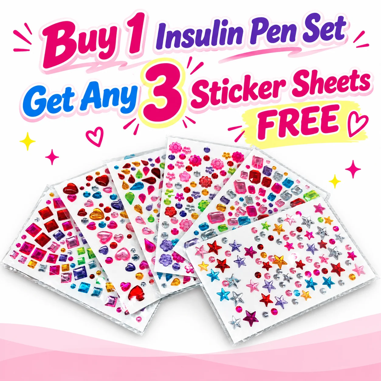 New Trends Bedazzle 60IU Disposable Insulin Pen With 3 Free Stickers DIY Peptide Pen Magic Pen Tattoo Pen Beauty Pen