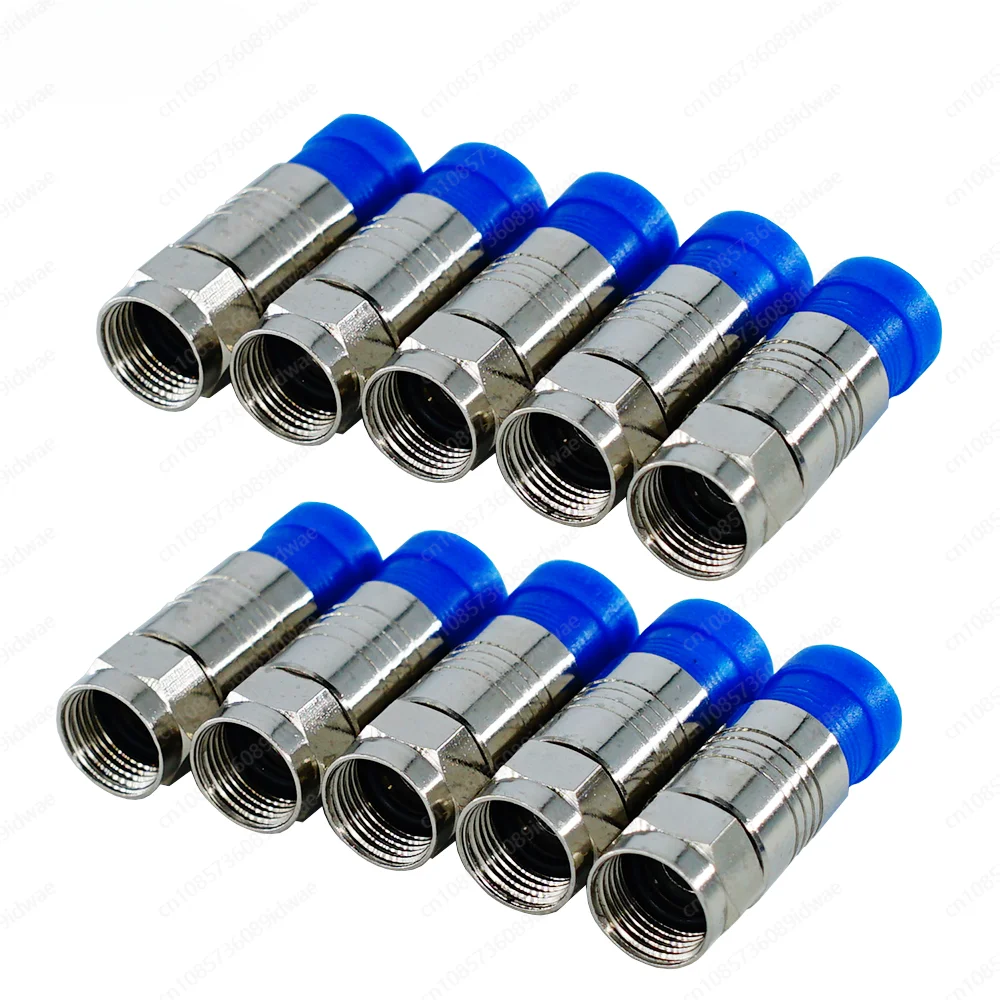 50pcs RG6 compression connector f connection waterproof coaxial cable compression tool