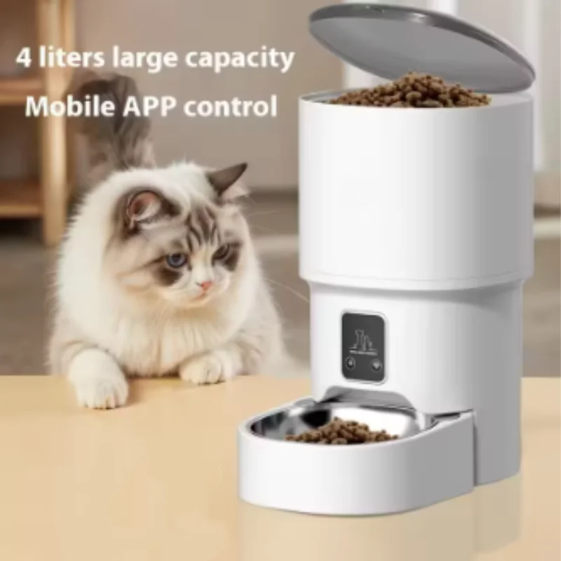 Alimentador automático inteligente WiFi para perros y gatos con botón - imagen 2