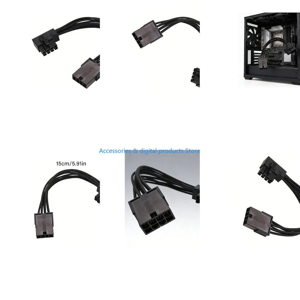77JD Efficient Power 8pin Cable for Graphics Cards Featuring Angled Design for Space Limited Case Easy Installs