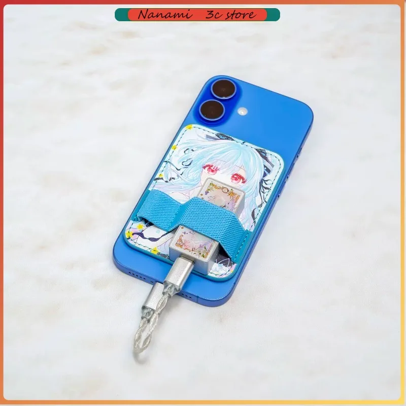 LETECIEL Flower's Dream Decoding Ear Amplifier Small Tail Magnetic Absorption Storage Protective Leather Case Clip Gifts