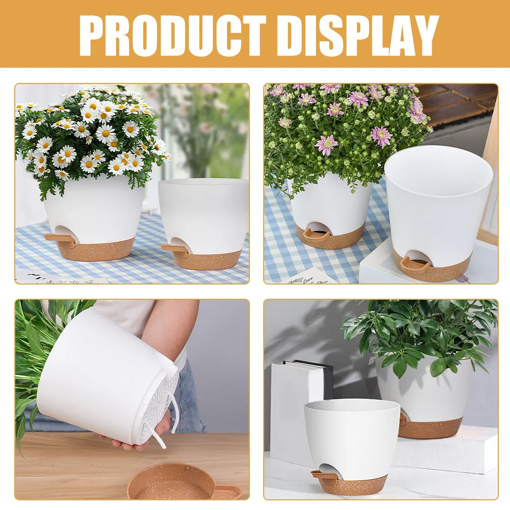 Automatic Water Absorbing Flower Pot Self Watering Planter Plastic Plant Container for Home Garden Scindapsus Aureus
