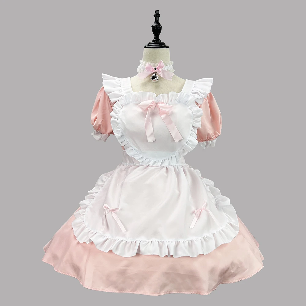 Black Red Sky Blue Pink Women Maid Servant Dress for Christmas Halloween Cute Lolita Maid Costume Girls Women Lovely Maid Outfit