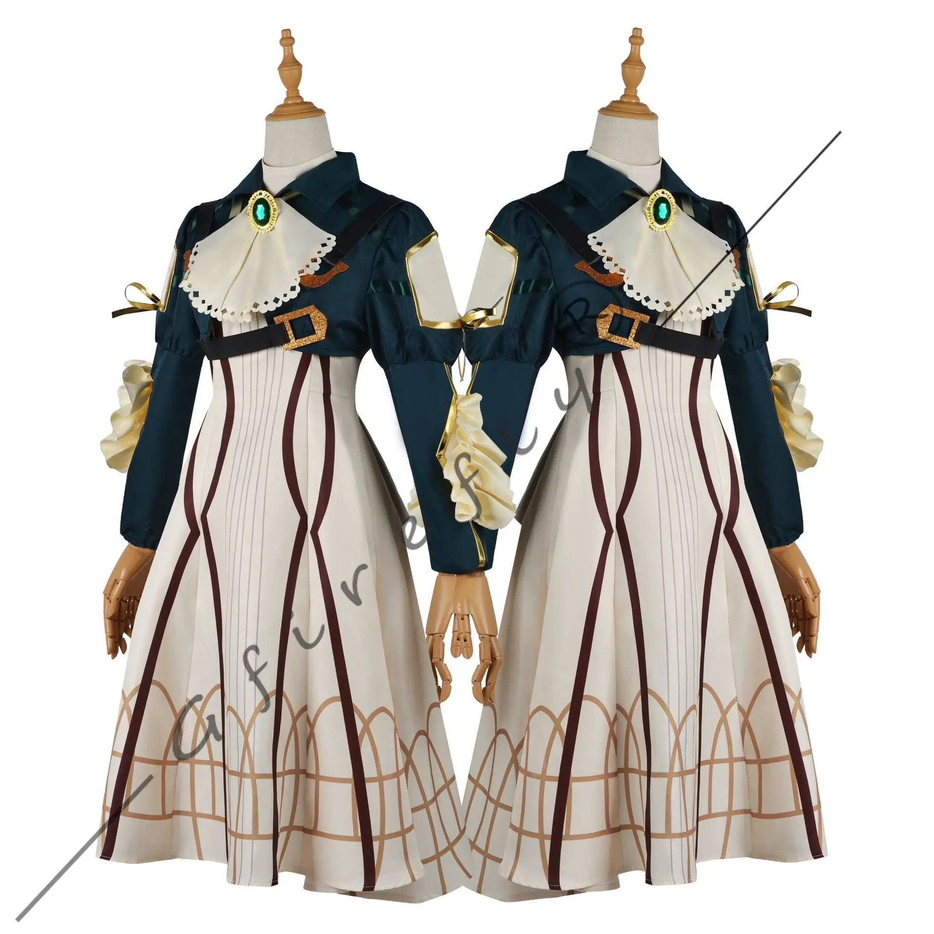 Violet Evergarden Dezelfde elegante kostuumaccessoires Pruik en volledige set festivalprestatiekostuums voor COS Rollenspel