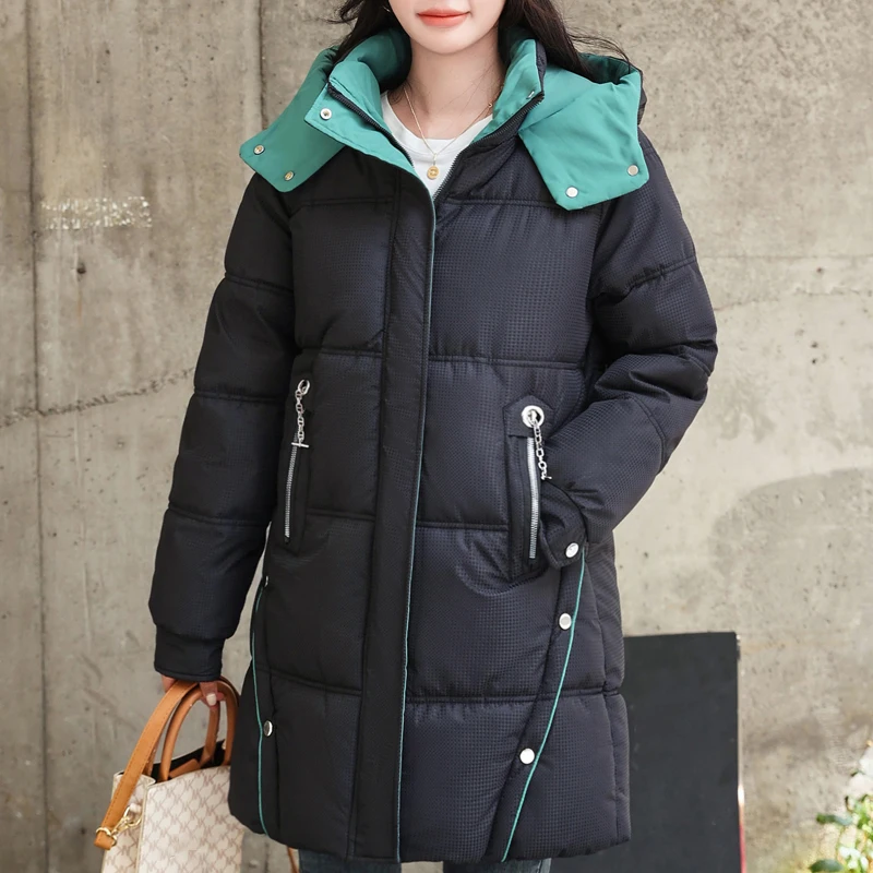 Woman Long Coat Winter 2023 New Fashion Thick Warm Winter Clothes Women Parkas Hooded Korean Style Cotton Padded Jackets