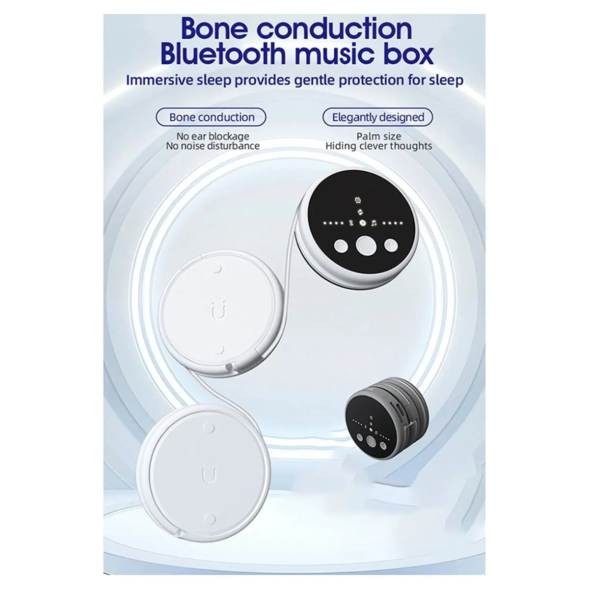 A39M Baby Suboccipital Bone Conduction Bluetooth Speaker, White Noise Sleep Aid, Stress Relief Sleep Device, Timed Shut Off B