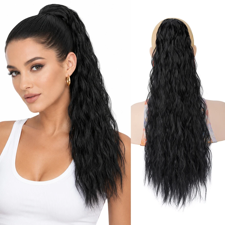 

Long Curly Ponytail Extension 22Inch Pony Tails Hair for Women Ponytail Synthetic Hairpieces for Daily Wear Party Gym
