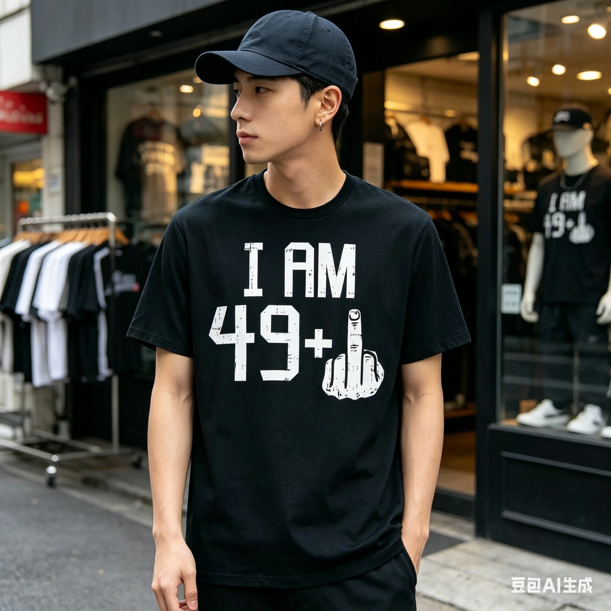 Interesting I AM 49+1 Middle Finger Print T-shirt Graphic Text T-shirt High Quality Men's and Women's Tshirt 50th Birthday Gift