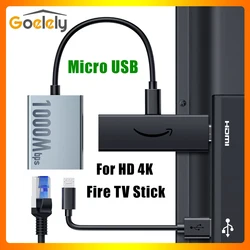 Goelely  2025 New Micro USB Ethernet Adapter for Fire TV Stick 1000Mbps RJ45 TV Stick Adapter Compatible with Fire TV Stick 4K