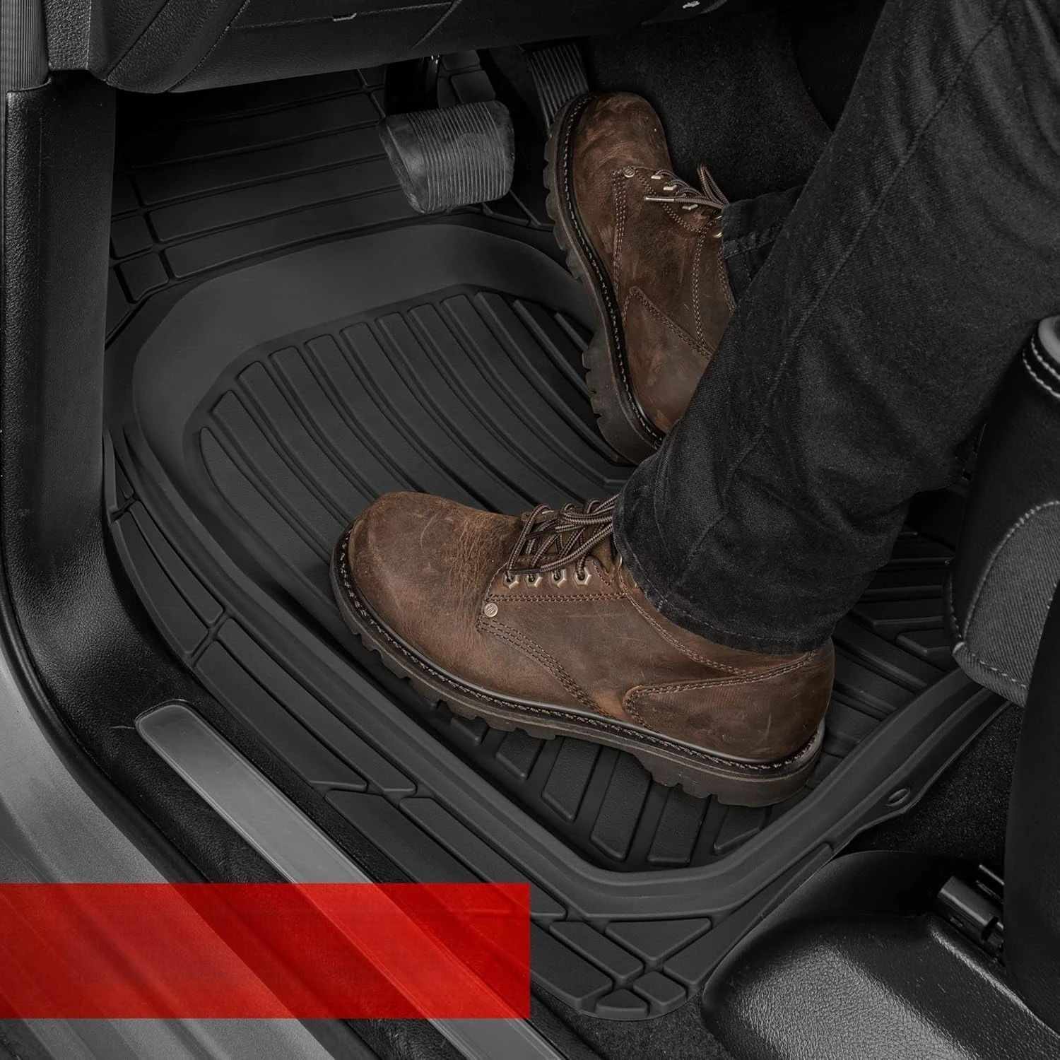 

Floor Mats for Cars Full Set, All-Weather Rubber Automotive Floor Mats, Waterproof Heavy Duty Car Mats, Flexible Floor Liners
