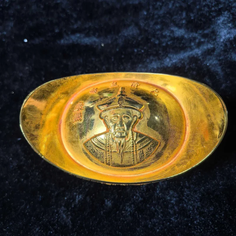 

Set of Old , Antique Kangxi Dragon and Phoenix Craft Ornaments, , Gold Yuanbao