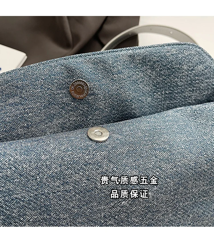 Bolsa tiracolo jeans feminina, bolsa de ombro grande para hobos, bolsa casual e bolsas, bolsa mensageiro para senhora, nova, 2024