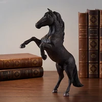Realistic Black Horse Figurine for Girls and Boys 4x6 Inch Rearing Horse Art Figurine Pony Figurine for Desk Bookshelf Cabinet