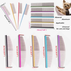 Pet Grooming Combs Aluminum Alloy Brush For Dogs Boundary Knot Massage Cat Hair Cleaning Pointed tail Combs Crescent Combs