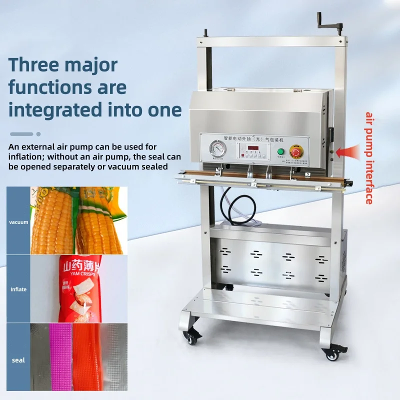 Vertical Adjustable External Vacuum Sealer Vacuum & Inflation Function Wide Seal for Grain Heavy Bag Packing