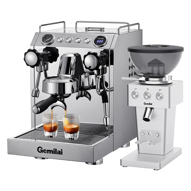Best Small Coffee Shop Coffee Maker Combo Set Professional Commercial Grinder Espresso Coffee Machine