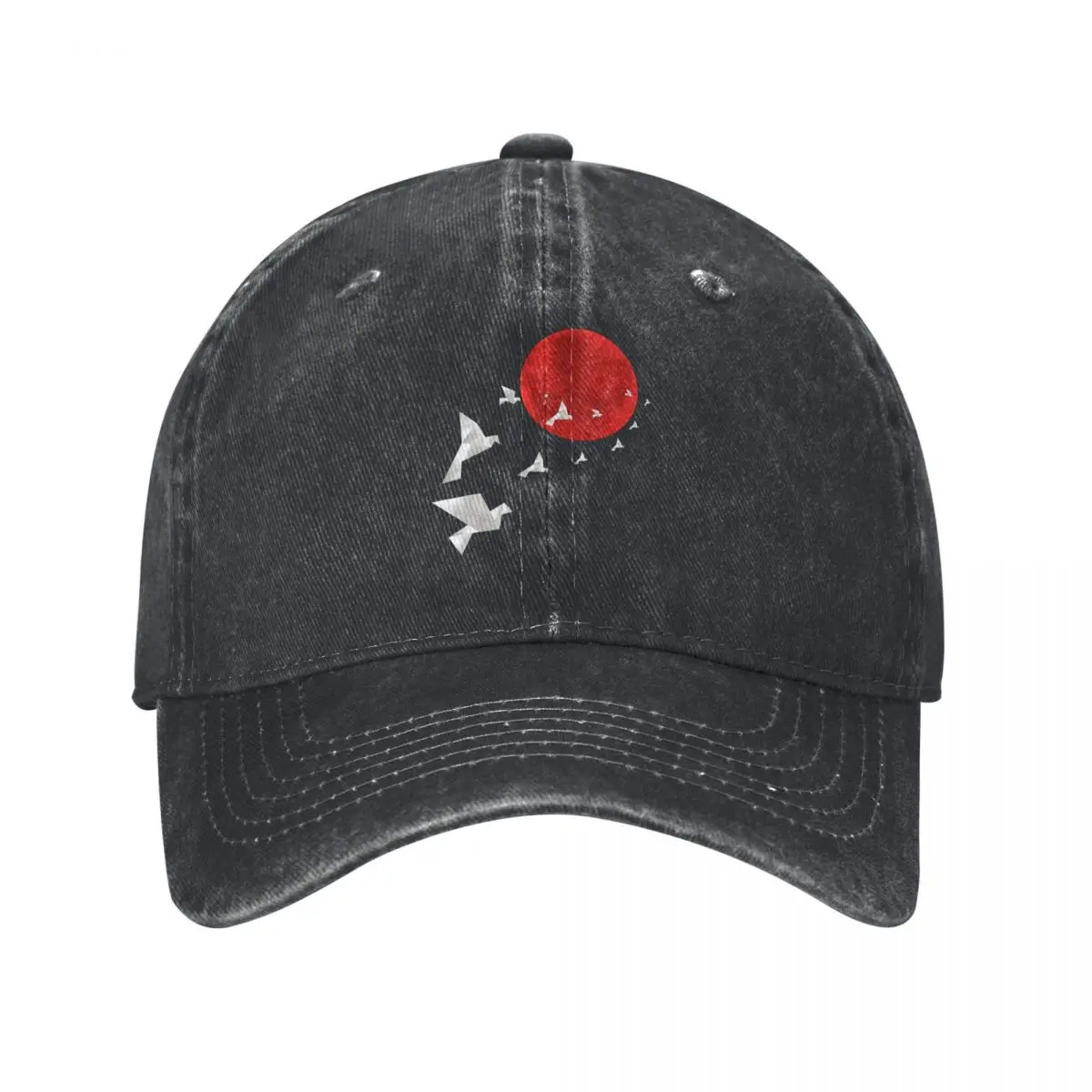 Red Moon Origami Baseball Cap Camouflage Caps Female's Funny Adjustable Y2K Summer Dad Gift