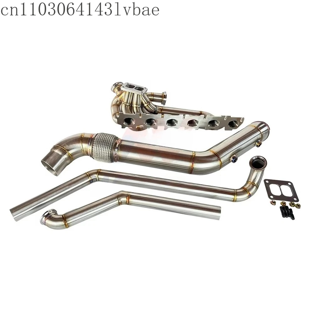 3mm Thick SS304 T4 Twin Turbo Exhaust Manifold Kit Compatible with BMW Gen1 B58 Engine With Downpipes