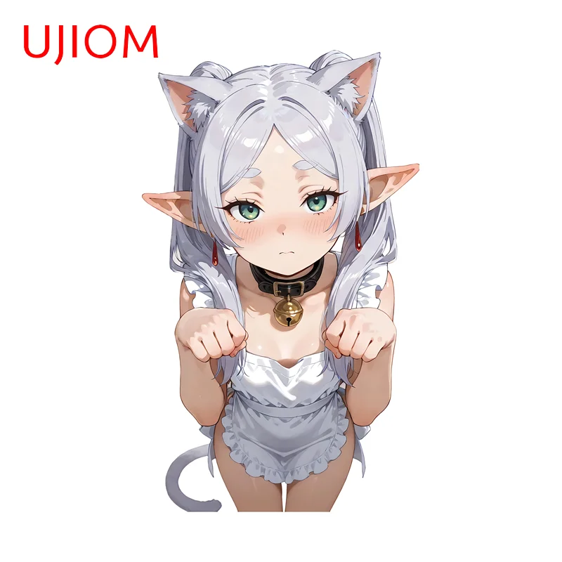 UJIOM Seductive Frieren Cat Ears Girl Wall Sticker Kids Room Accessories Decal Popular Interesting Kitchen Cupboard Decoration