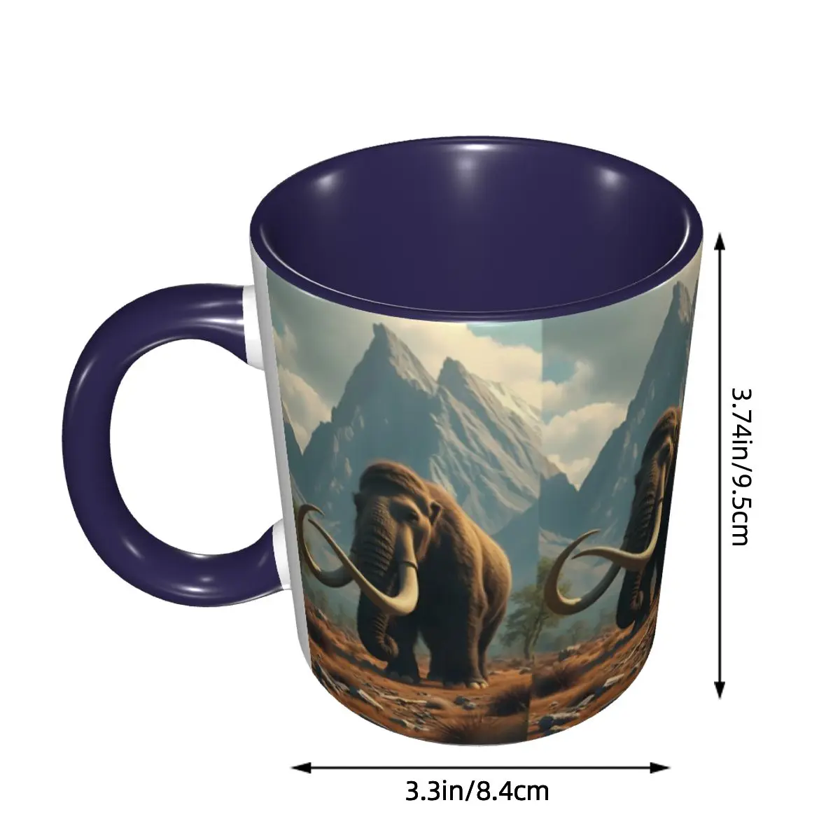 Mammoth Prehistoric Beast Mug Funny Ceramic Coffee Cups Tea Mugs Milk Cup Drinkware Gifts for Friends DIY Custom