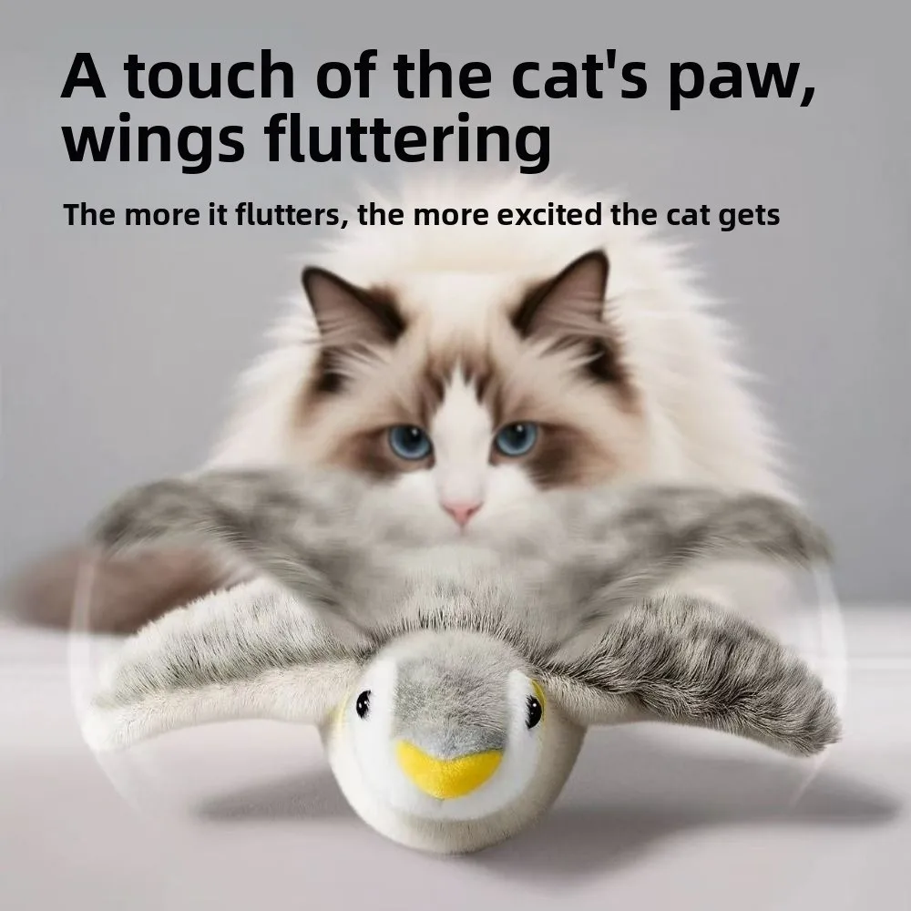 Elektronisches klappendes Vogel-Katzenspielzeug, USB-Aufhängung, interaktives Katzenspielzeug, lebendiges zwitschernendes, berührungsloses simuliertes Vogel-Katzenspielzeug