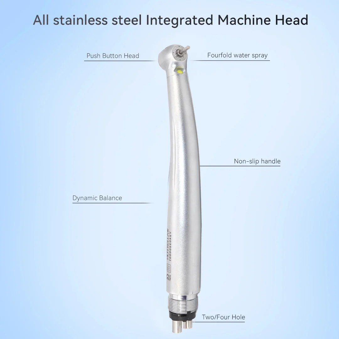 Dental handpiece 4-Water Spray with LED High Speed Handpiece Shadowless E-generator 2/4hole Anti Suction Oral Turbo Fast Machine