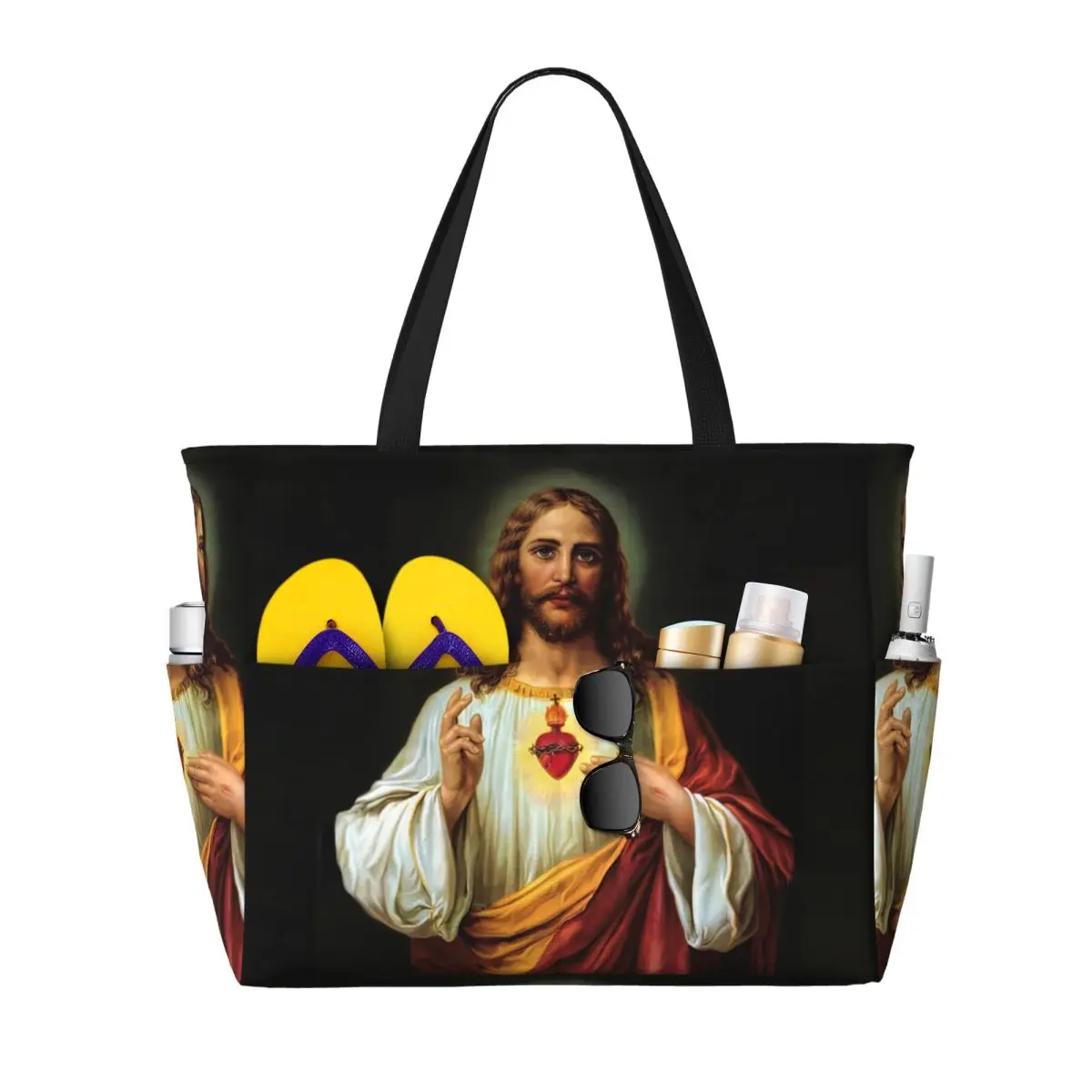 

Пляжная большая сумка с библейскими справками Иисуса, спортивная сумка для занятий йогой, большая большая сумка, женская дорожная сумка, сумка для фитнеса