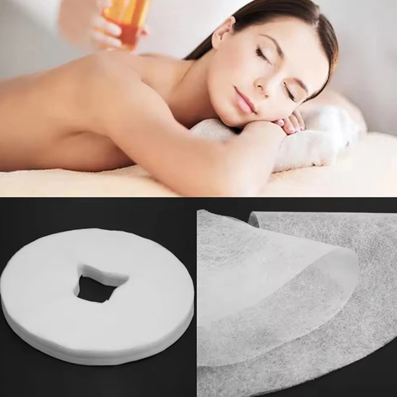 ^50Pcs Disposable Massage Table Sheets Headrest Pads Face Pillow Cover Cushion Cover Massage Face Cradle Table Head Rest Covers~
