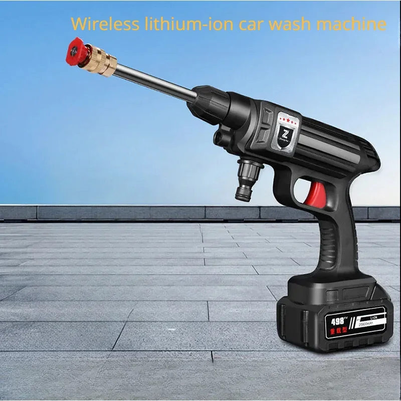Durable ZH-HXCQ Wireless Lithium-Ion Car Wash Machine Portable Multifunctional High-Voltage Household Charging Car Wash Water Gu