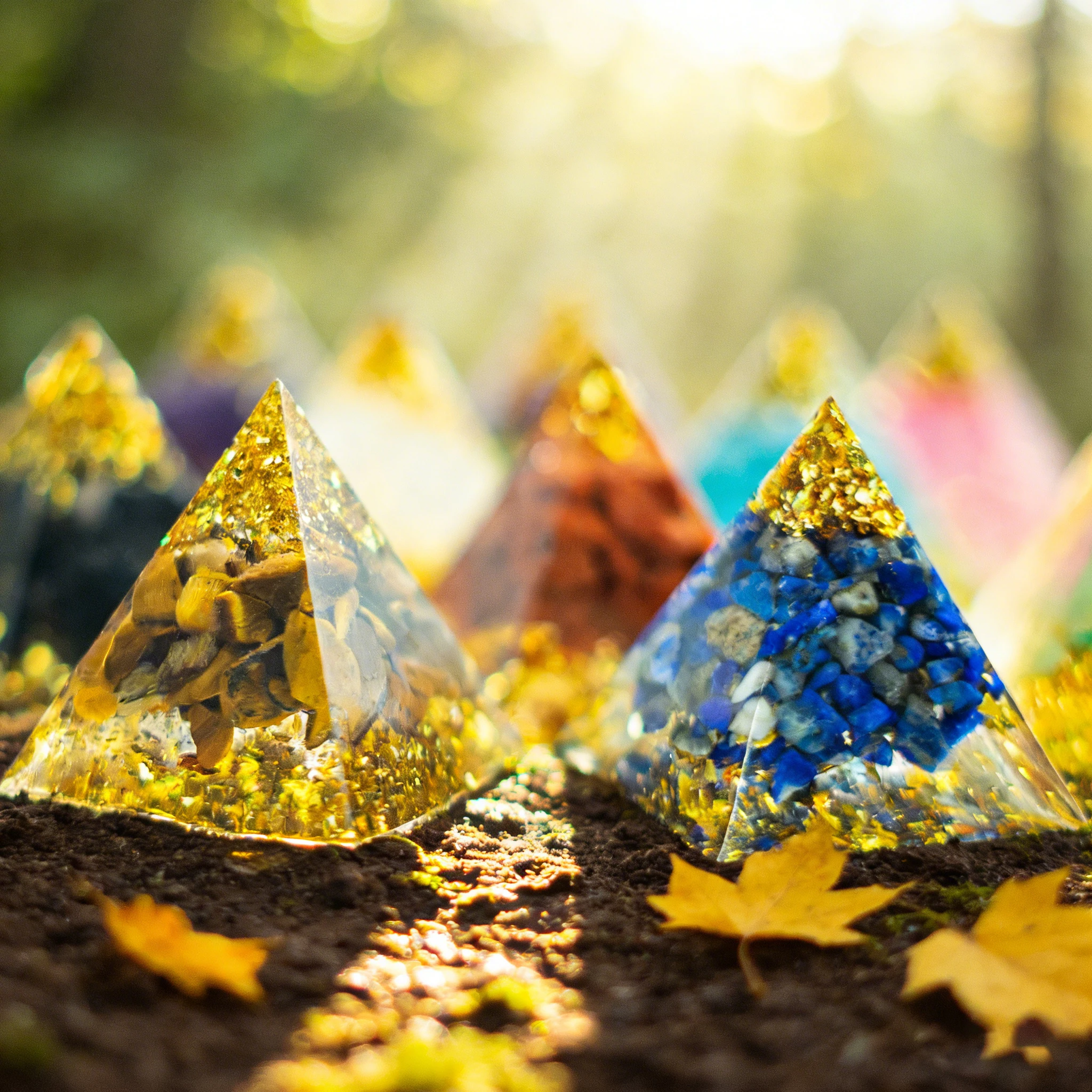 Mini pirámide de cristal Natural, generador de energía, cuarzo, amatista, Reiki, cristal curativo, Chakra, pirámide de resina, meditación,