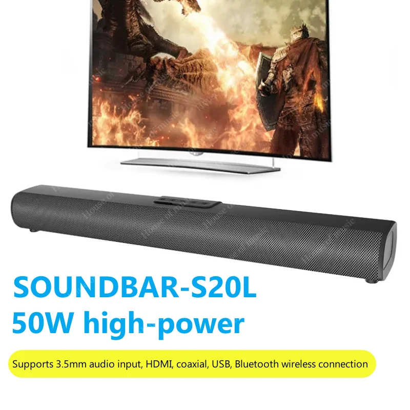 

Home Theater Echo Wall 50W High-power Stereo Surround Subwoofer 3.5mm Audio Input/HDMI/coaxial/USB/Bluetooth Wireless Connection