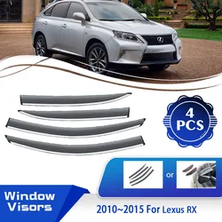 For Lexus RX RX350 450h AL10 2010~2015 Rainproof Car Window Sun Rain Visors Deflectors Shelters Weathershields Auto Accessories