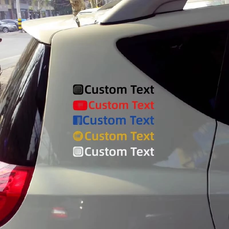 Custom Text Stickers For Instagram Twitter YouTube Facebook  and So On  Decals car Rear Windshield Motorbike Drop Shipping