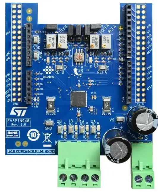 EVSPIN948 Dual brushed DC motor driver expansion board based