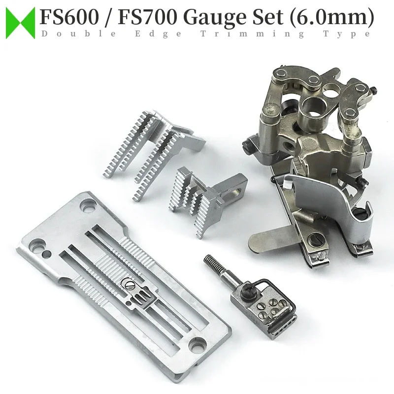 Double Edge Trimming Gauge Set Fit Pegasus FS601, FS613, FS703, FS713 Flat Seaming Sewing Machines (Needle Distance 6.0mm)