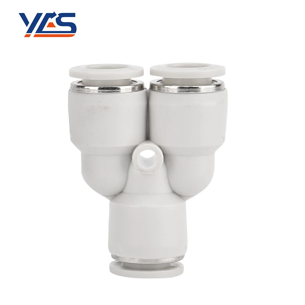 High Quality White PY Series Three-Way Y-Type Stable Durable Quick Connect Tube Pipe Pneumatic Fitting Plastic Fitting