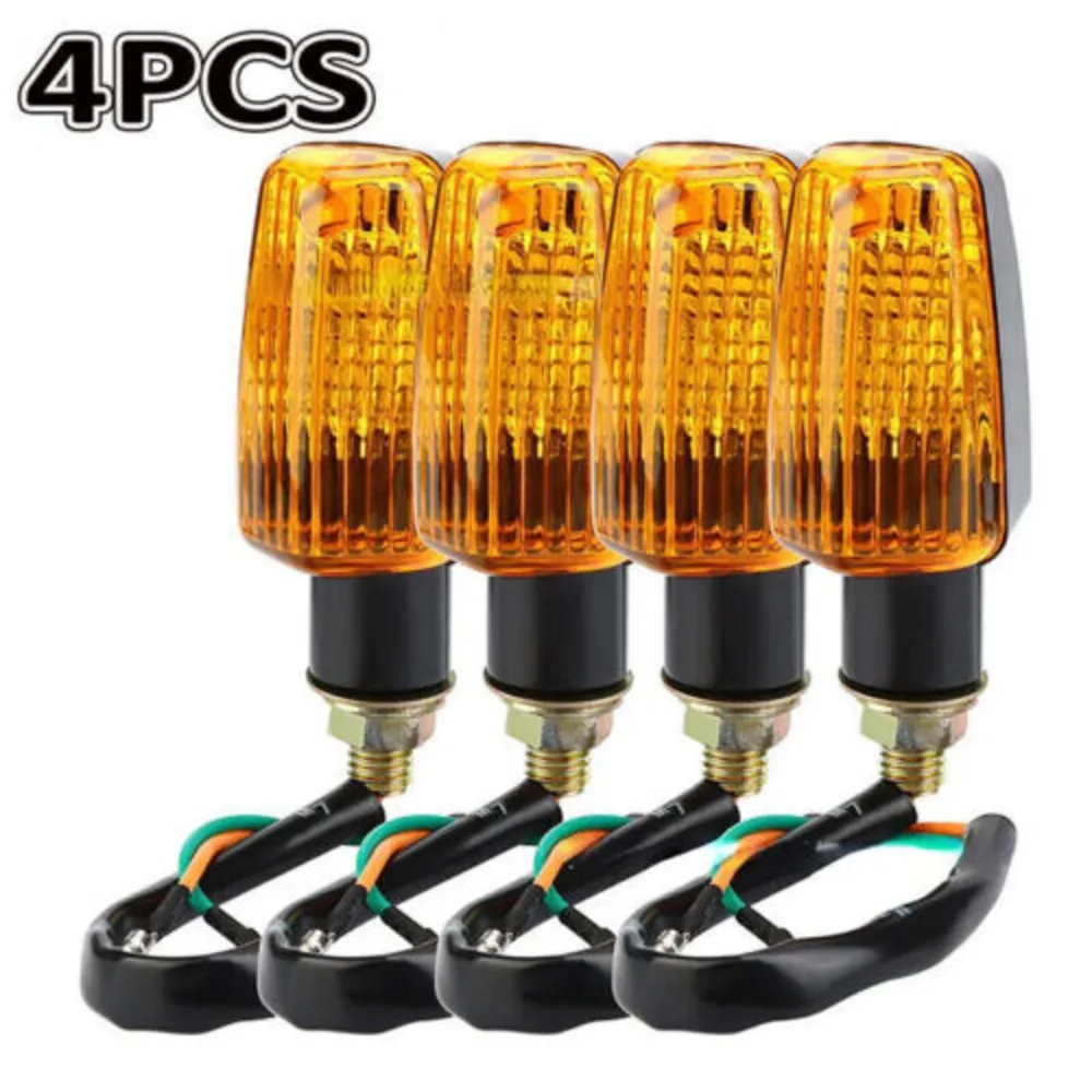 4PCS Motorcycle Motorbike Wing Turn Signal Indicators Light Lamp Amber UK