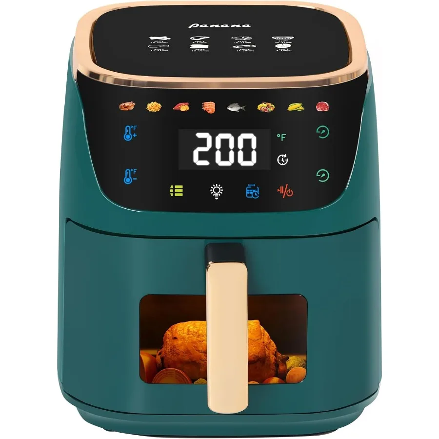 

8QT Large Air Fryer with Compact Design for Family Meals Features 8 Preset Menus for Hassle-Free Cooking One-Touch Digital Cont